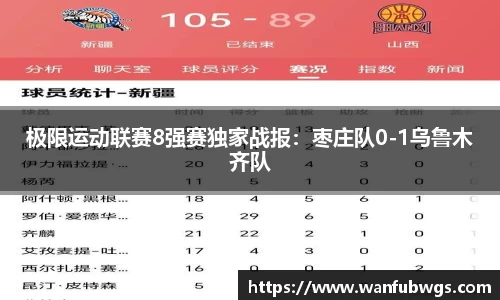 极限运动联赛8强赛独家战报：枣庄队0-1乌鲁木齐队